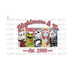 Nightmare And Co Png, The Most Wonderful Time, Merry Christmas Png, Love Book Gift, Family Matching, Holiday Season Png, Santa Hat Christmas