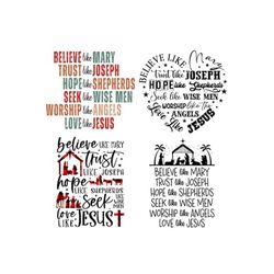 Believe Like Mary Love Like Jesus PNG, Words Heart Christian Christmas Religious Digital Download, Reason For The Season Xmas Sublimation