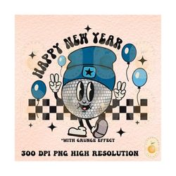 Retro Happy New Year PNG-png,Retro Disco ball Png,2023 png,Kids New Years png,Retro holiday png,Cute New Years png,Trendy sublimation