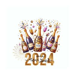 happy new year 2024, sparkly champagne bottle png, champagne png, celebration, new year cheers png, christmas 2023 png, digital art