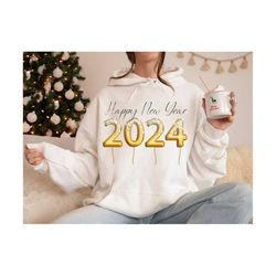 Happy New Year PNG-2024 Sublimation Digital Design Download-balloons png, new year png designs, 2024 new year png, new years party png