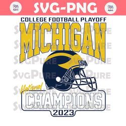 College Football Playoff Michigan Champions SVG
