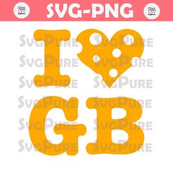 I Heart GB Green Bay Packers Football SVG