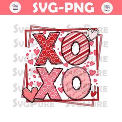 Retro XOXO Valentines Day PNG