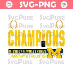 2024 CFP National Champions Michigan Wolverines Svg