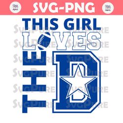 This Girl Loves The D Football SVG