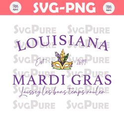 Retro Louisiana Mardi Gras Est 1699 PNG