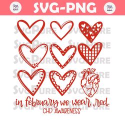In February We Wear Red CHD Awareness SVG
