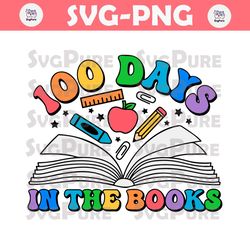 Retro 100 Days In The Books SVG