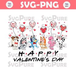 Happy Valentine Cartoon Bluey Family PNG