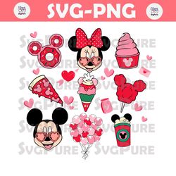 Valentine Mickey And Friends Snacks PNG