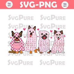 Cute Valentine Ghost Dogs PNG