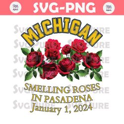 Michigan Wolverines Smelling Roses In Pasadena Png