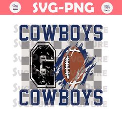 Vintage Cowboys Go Football Scratch Svg