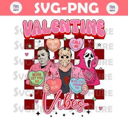 Valentine Vibes Horror Characters PNG