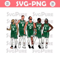Boston Celtic Basketball Players SVG
