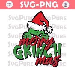 Merry Grinchmas PNG, Christmas PNG, Xmas Holiday PNG, Retro Christmas PNG, Grinchmas Lights PNG