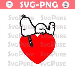 Cute Snoopy Valentine Heart SVG