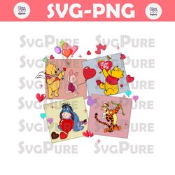 Cute Winnie The Pooh Friends Valentine PNG