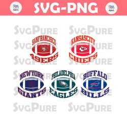 New York Giants Chiefs 49ers Eagles And Bills SVG Bundle