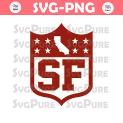 SF San Francisco Football NFL Map Logo SVG