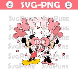 Mickey and Minnie True Love Balloons SVG