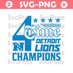 Detroit Lions 4 Time NFC North Division Champions SVG