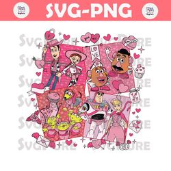 Vintage Toy Story Characters Valentines Day SVG