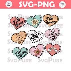 I Am Strong Positive Affirmations Valentines SVG