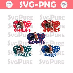 Helmet Football Heart SVG Bundle Digital Download