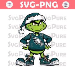 Funny Grinch Philadelphia Eagles Football SVG