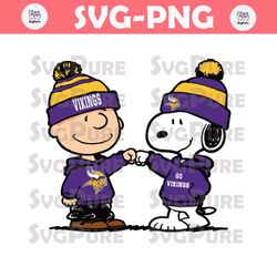 Charlie Brown And Snoopy Go Vikings SVG