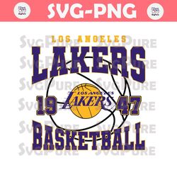 Vintage Los Angeles Lakers 1947 Basketball Svg