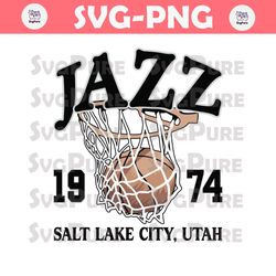 Vintage Utah Jazz 1974 Basketball Svg Digital Download