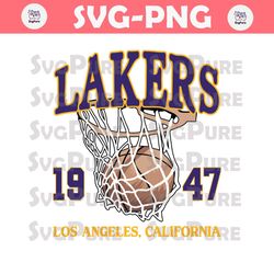 Vintage Los Angeles Lakers 1947 Basketball Svg Digital Download