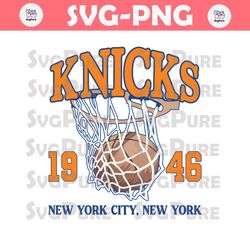 Vintage New York Knicks 1946 Basketball Svg Digital Download