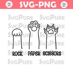 Rock Paper Scissors Funny Cat Paw SVG