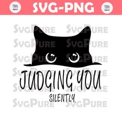 Judging You Silently Black Cat SVG