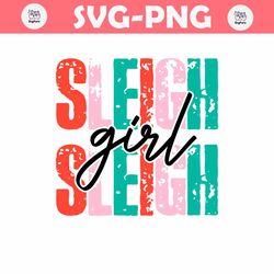 Funny Xmas Sleigh Girl Sleigh SVG