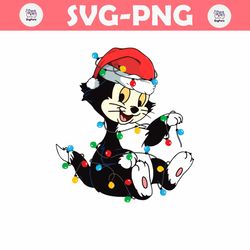 Figaro Pinocchio Wear Santa Hat SVG