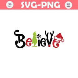 Retro Grinch Believe Christmas SVG