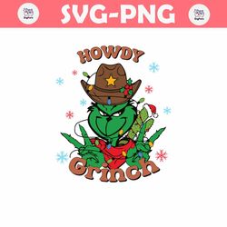 Retro Howdy Grinch Cowboy SVG