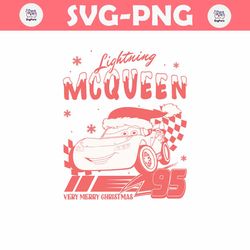 Lightning Mcqueen Merry Christmas SVG