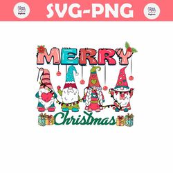 Cute Merry Christmas Gnomes PNG