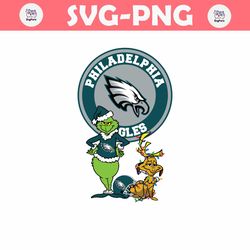 Grinch And Max Philadelphia Eagles Svg Digital Download