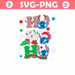 Disney Stitch Ho Ho Ho Christmas SVG
