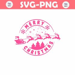 Merry Christmas Barbie Santa Reindeer SVG
