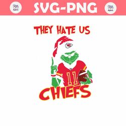 Grinch They Hate Us Because They Aint Us Chiefs Svg