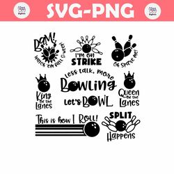 Less Talk More Bowling Im On Strike SVG Bundle