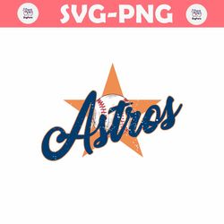Retro Houston Astros Baseball Game Day SVG